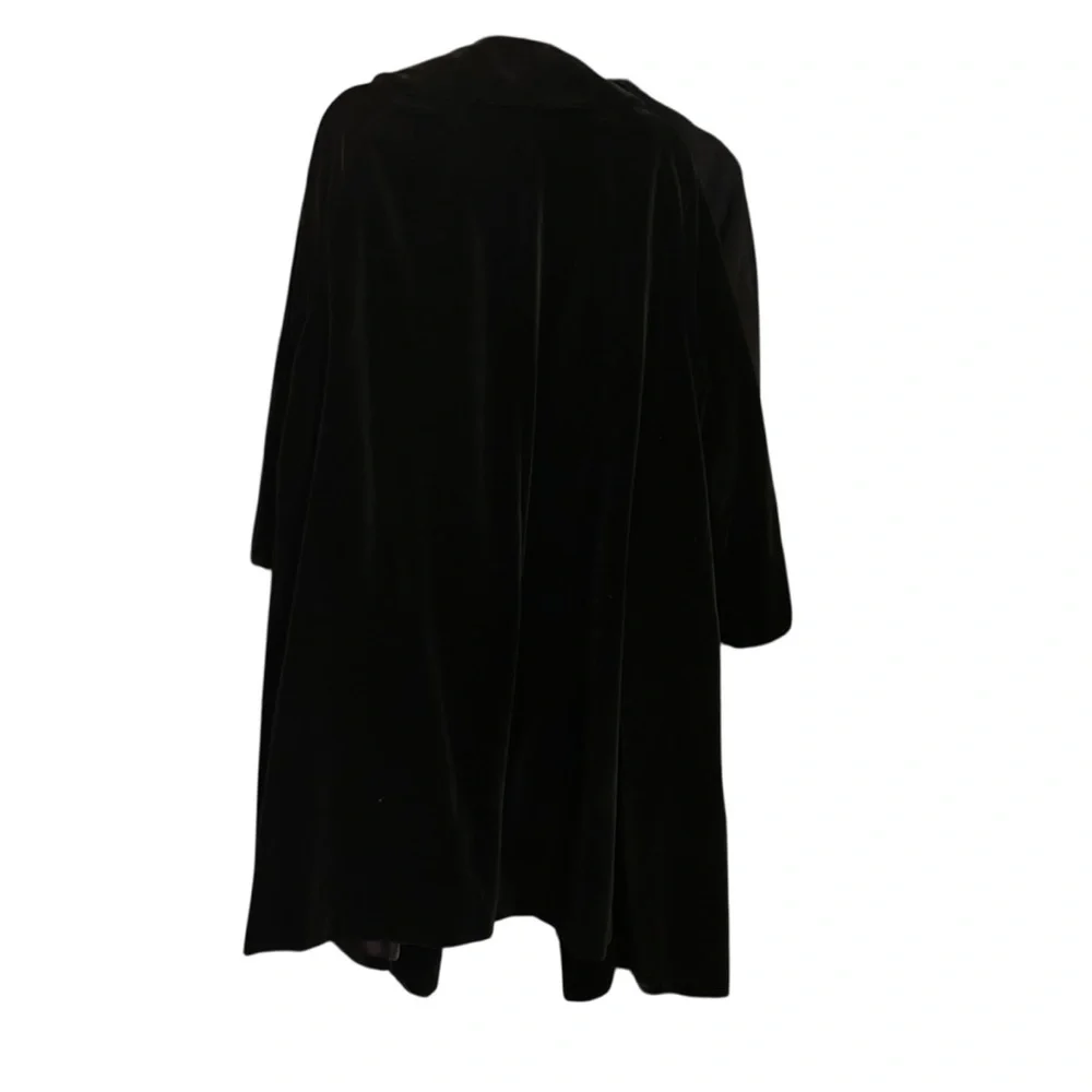 Vintage Elegant Black Women's Surrey Classics Velvet Long 50’s Coat - Picture 3 of 7